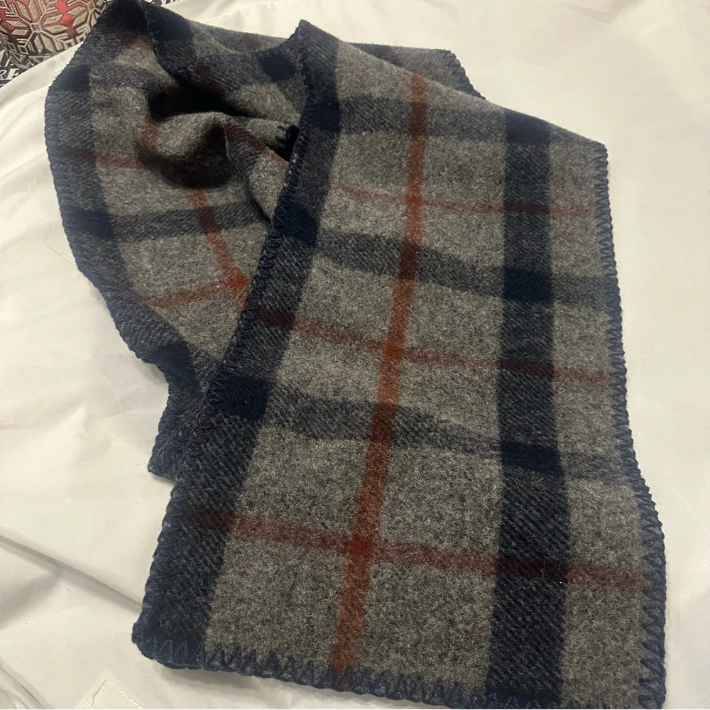 Bemidji Woolen Mills Buffalo Plaid Wool Check Scarf USA